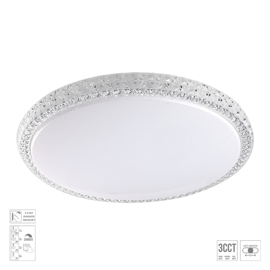 Prezent 71340 - Prigušivo LED stropno svjetlo AMBIA LED/40W/230V 3000/4000/6500K promjer 49,5 cm prozirno