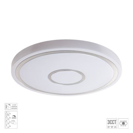 Prezent 71341 - prigušivo LED stropno svjetlo MOZAN LED/30W/230V 3000/4000/6500K promjer 38 cm bijelo