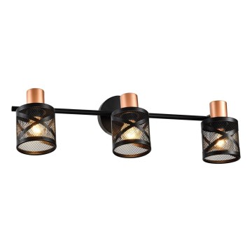 Prezent 75469 - Zidna reflektorska svjetiljka ANTARES 3xE14/40W/230V crna/bakrena