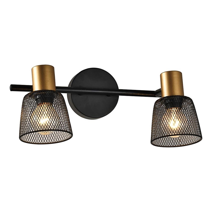 Prezent 75471 - Zidna reflektorska svjetiljka DAYTONA 2xE14/40W/230V crna/zlatna