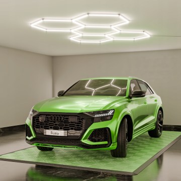 Prigušiva LED stropna svjetiljka HEXAGON LED/240W/85-265V 5000K 298x209 cm CRI 90 IP54 bijela
