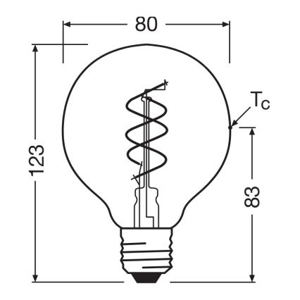 Prigušiva LED žarulja VINTAGE FILAMENT E27/4,9W/230V 2200K CRI 90 - Osram
