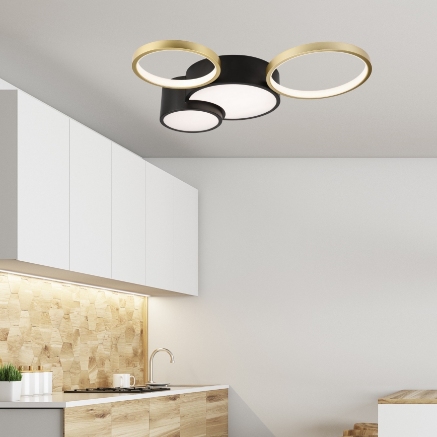 Prigušiva stropna svjetiljka ALIZEE LED/30W/230V 3000-6500K crna/zlatna