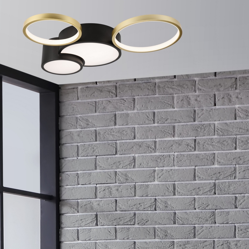 Prigušiva stropna svjetiljka ALIZEE LED/30W/230V 3000-6500K crna/zlatna