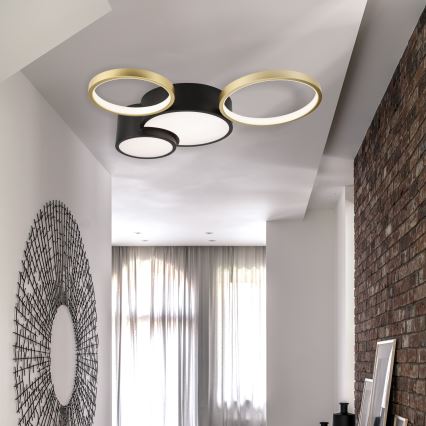 Prigušiva stropna svjetiljka ALIZEE LED/30W/230V 3000-6500K crna/zlatna