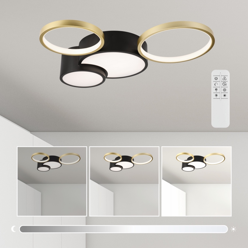Prigušiva stropna svjetiljka ALIZEE LED/30W/230V 3000-6500K crna/zlatna