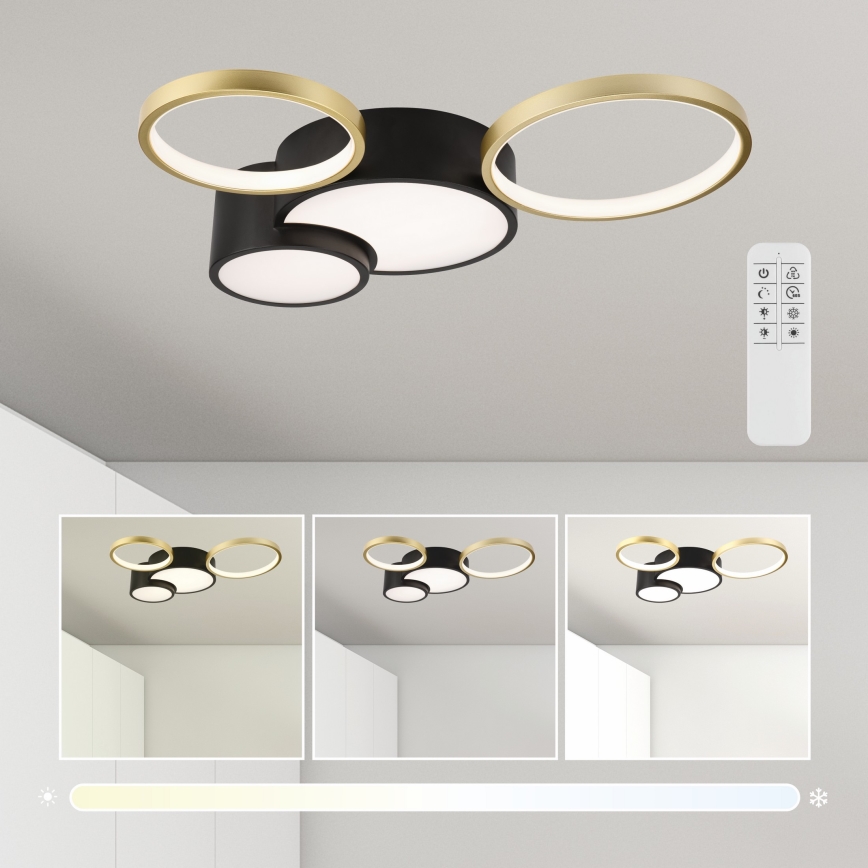 Prigušiva stropna svjetiljka ALIZEE LED/30W/230V 3000-6500K crna/zlatna
