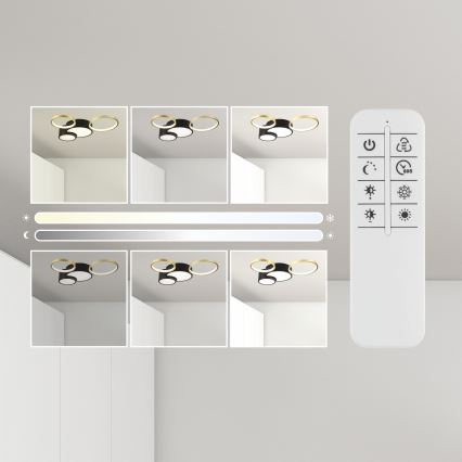 Prigušiva stropna svjetiljka ALIZEE LED/30W/230V 3000-6500K crna/zlatna