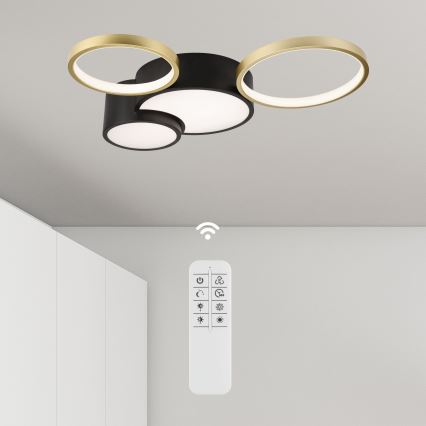 Prigušiva stropna svjetiljka ALIZEE LED/30W/230V 3000-6500K crna/zlatna