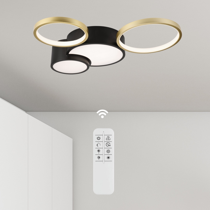 Prigušiva stropna svjetiljka ALIZEE LED/30W/230V 3000-6500K crna/zlatna