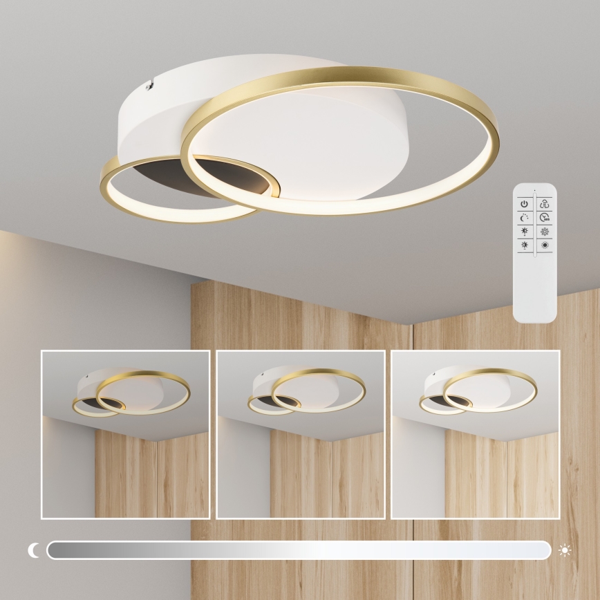 Prigušiva stropna svjetiljka BENITO LED/31W/230V 3000-6500K bijela/zlatna