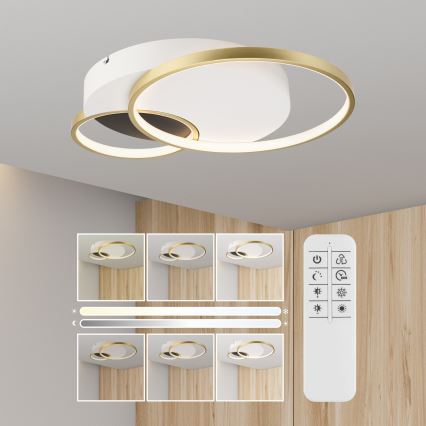 Prigušiva stropna svjetiljka BENITO LED/31W/230V 3000-6500K bijela/zlatna