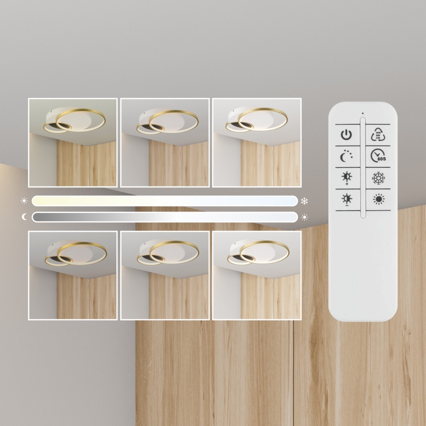 Prigušiva stropna svjetiljka BENITO LED/31W/230V 3000-6500K bijela/zlatna