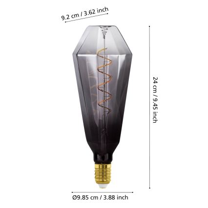Prigušivačka LED žarulja VINTAGE E27/4W/230V 1800K zadimljena - Eglo 110238