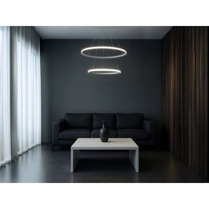 LED prigušivi luster na sajli LED/55W/230V 3000-6500K Ø 60 cm + daljinski upravljač