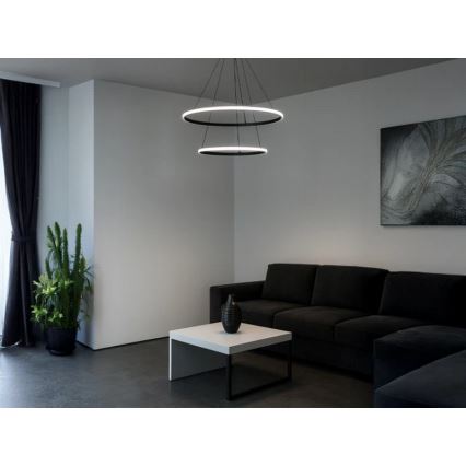 LED luster na sajli s mogućnošću prigušivanja LED/55W/230V 3000–6500K, promjer 60 cm, s daljinskim upravljačem