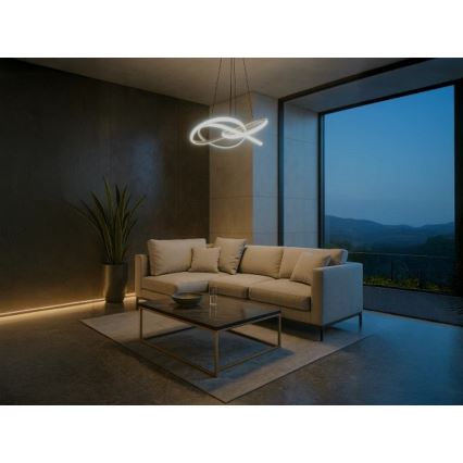 LED viseći luster na sajli s prigušivanjem LED/95W/230V 3000-6500K promjer 57 cm + daljinski upravljač