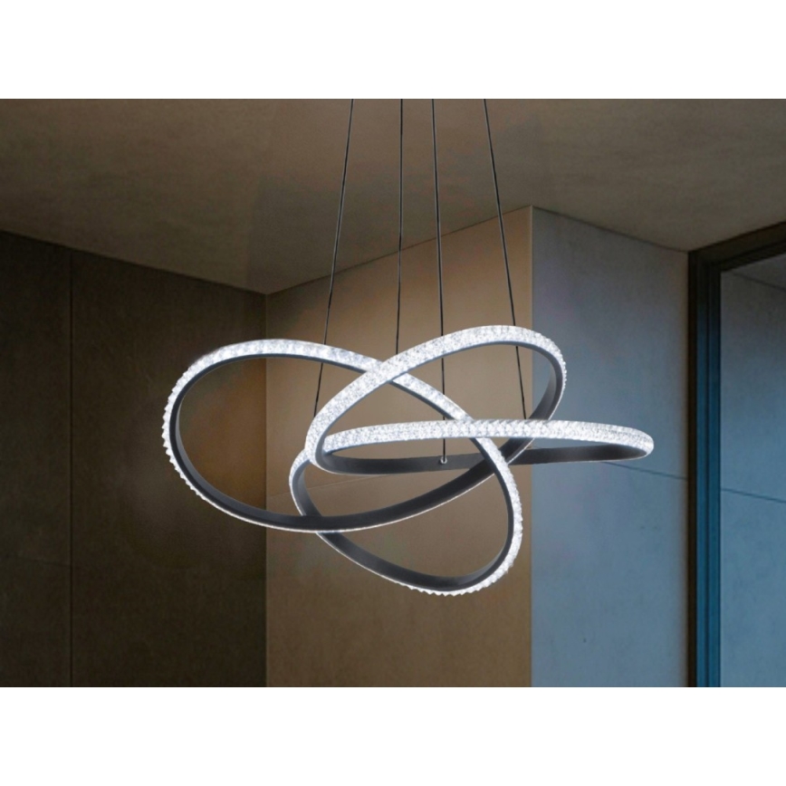 LED viseći luster na sajli s prigušivanjem LED/95W/230V 3000-6500K promjer 57 cm + daljinski upravljač