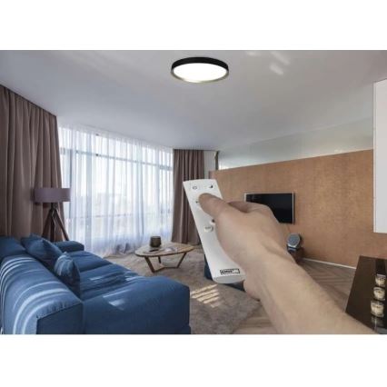 LED stropno svjetlo s prigušivanjem ILVI LED/45W/230V 2700-6500K Ø 50 cm crna/mesing + daljinski upravljač