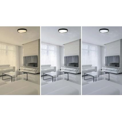 LED stropno svjetlo s prigušivanjem ILVI LED/45W/230V 2700-6500K Ø 50 cm crna/mesing + daljinski upravljač