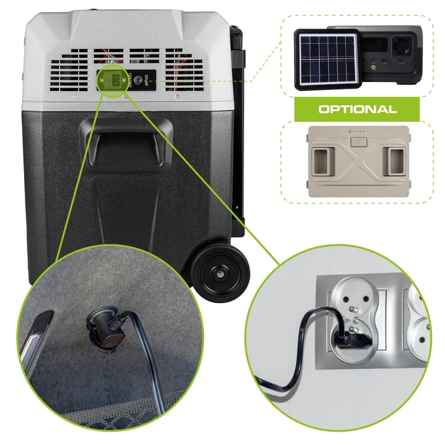 Prijenosni auto hladnjak s LCD zaslonom 40 l 230V/12V/24V crni