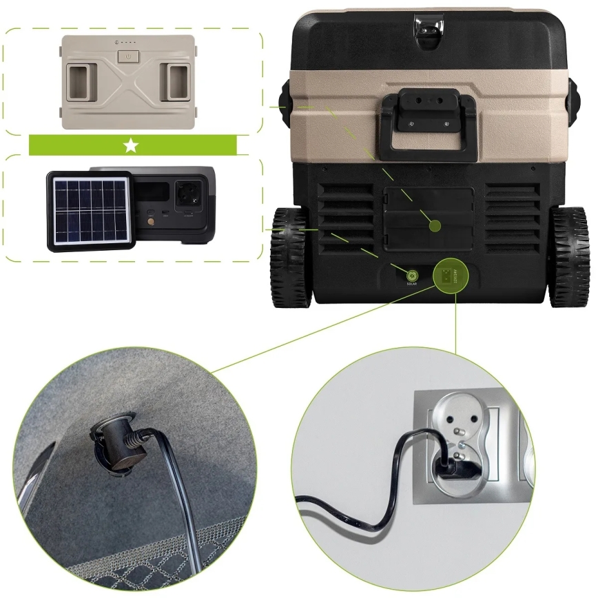 Prijenosni hladnjak s LCD zaslonom 39 l 230V/12V/24V smeđa