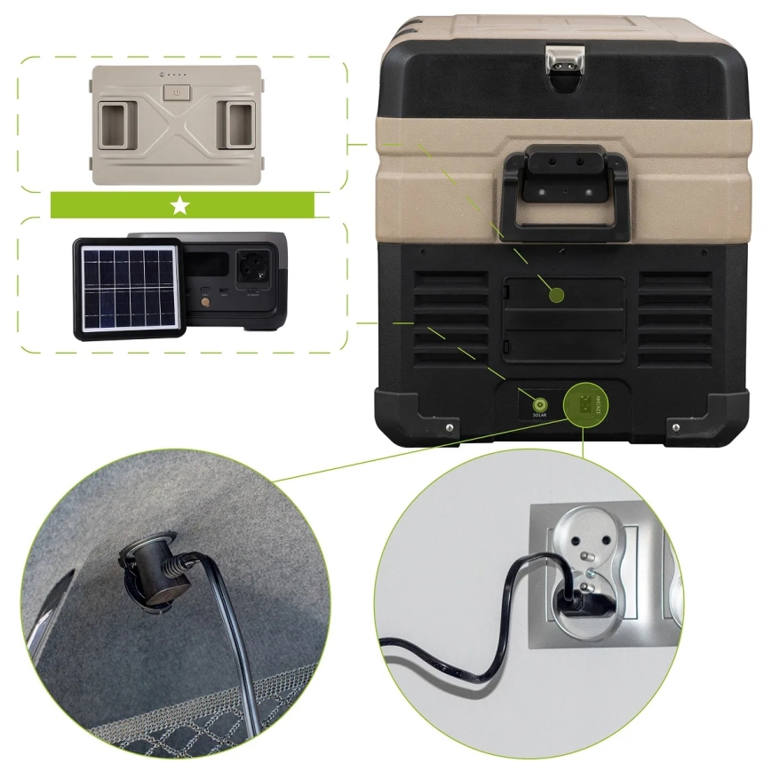 Prijenosni hladnjak s LCD zaslonom 39 l 230V/12V/24V smeđa