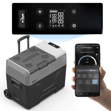 Prijenosni hladnjak za automobil s LCD zaslonom 40 l 230V/12V/24V crna