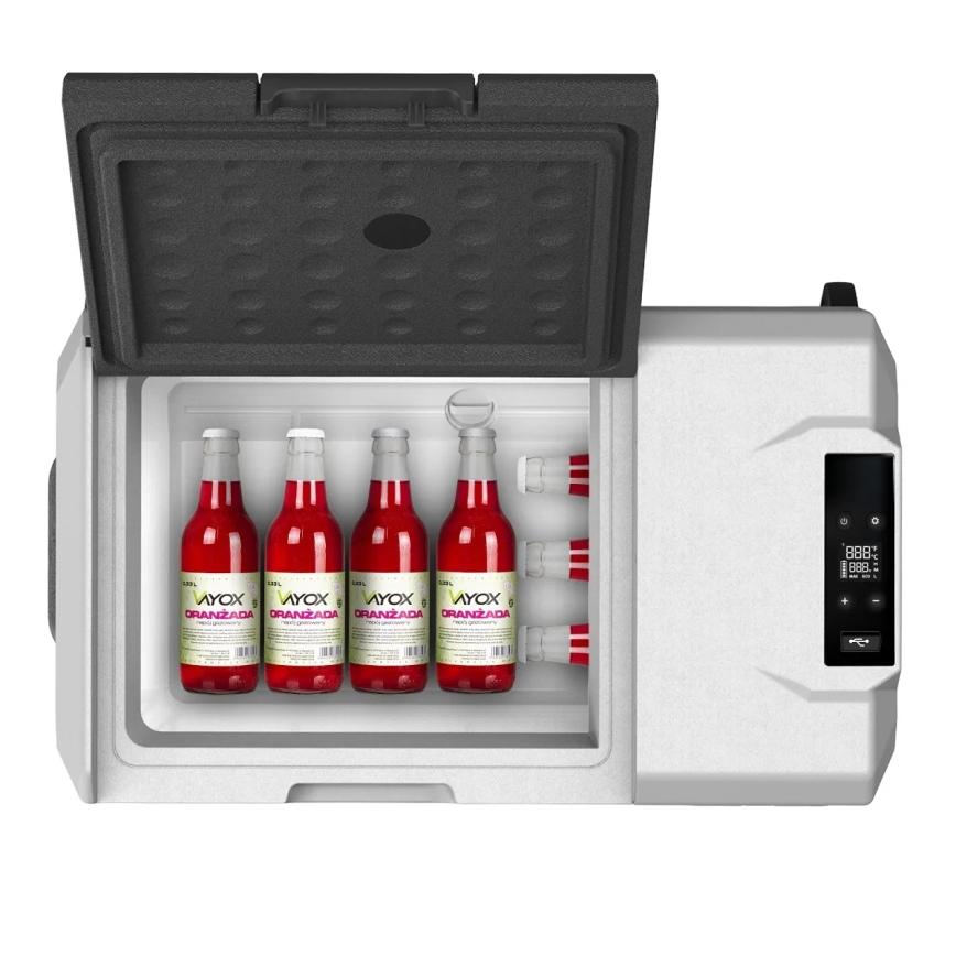 Prijenosni hladnjak za automobil s LCD zaslonom 40 l 230V/12V/24V crna