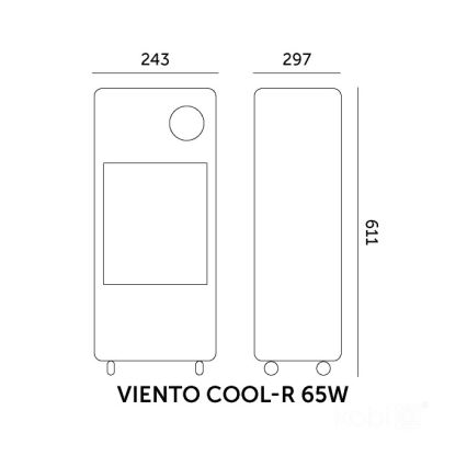 Prijenosni rashladnik zraka VIENTO COOL-R 65W/230V crni + daljinski upravljač