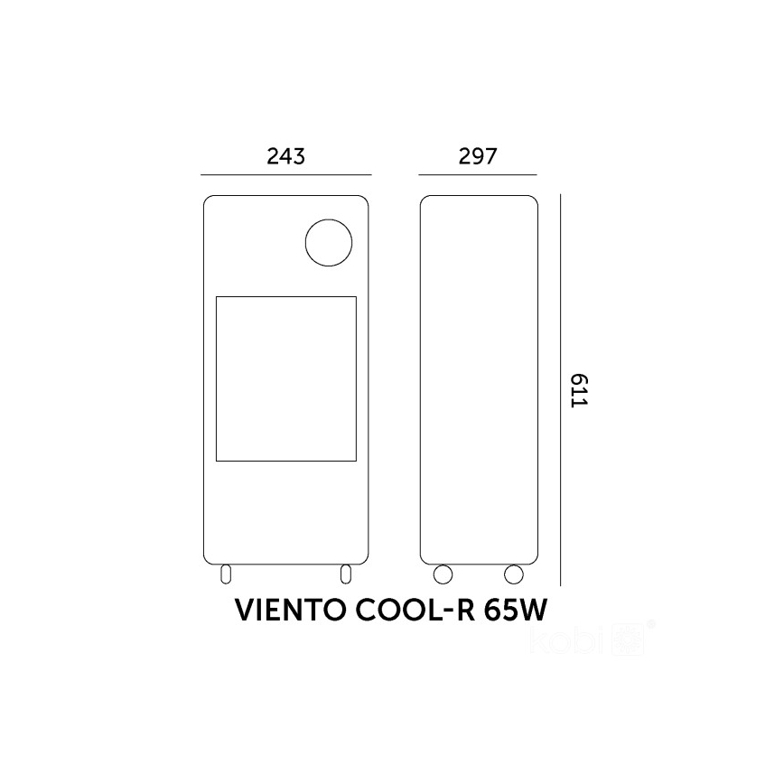 Prijenosni rashladnik zraka VIENTO COOL-R 65W/230V crni + daljinski upravljač