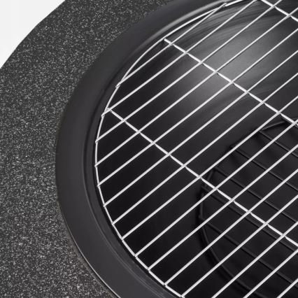 Prijenosno ognjište s rešetkom 74x30 cm, crna/tamna žula