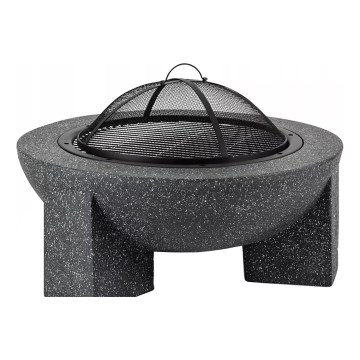 Prijenosno ognjište s rešetkom 79,5x38 cm crno/tamni granit