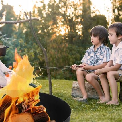 Prijenosno ognjište za drva 57x30 cm, crno