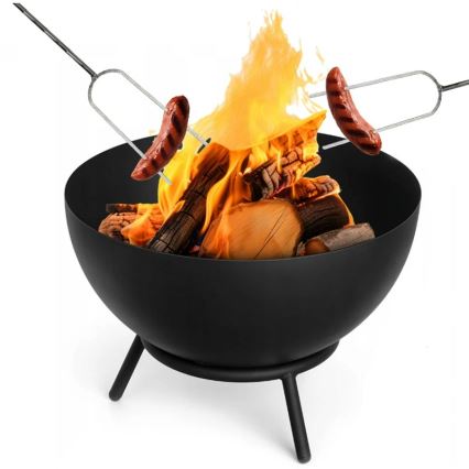 Prijenosno ognjište za drva 57x30 cm, crno