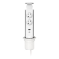 Priključni stupac s utičnicama za stolnu ploču 2x230V + USB-A + USB-C