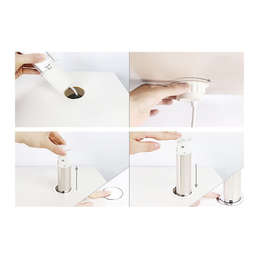 Priključni stupić s utičnicama za stolnu ploču 3x230V