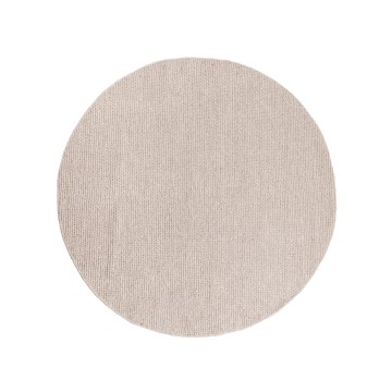 Prirodni okrugli tepih FIR WOOL 160 cm 2600 g/m2 bež