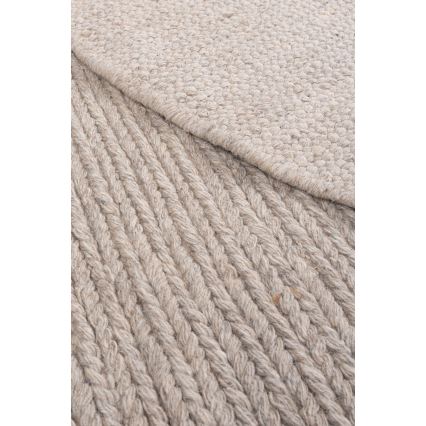 Prirodni okrugli tepih FIR WOOL 160 cm 2600 g/m2 bež