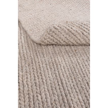 Prirodni okrugli tepih FIR WOOL 160 cm 2600 g/m2 bež
