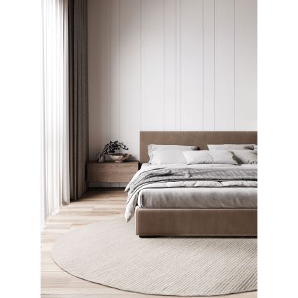 Prirodni okrugli tepih FIR WOOL 160 cm 2600 g/m2 krem