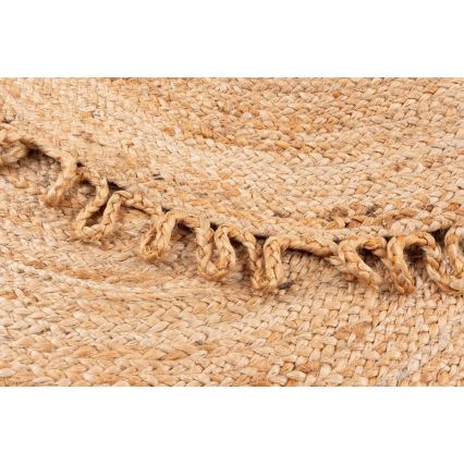 Prirodni okrugli tepih JUTA 100 cm bež