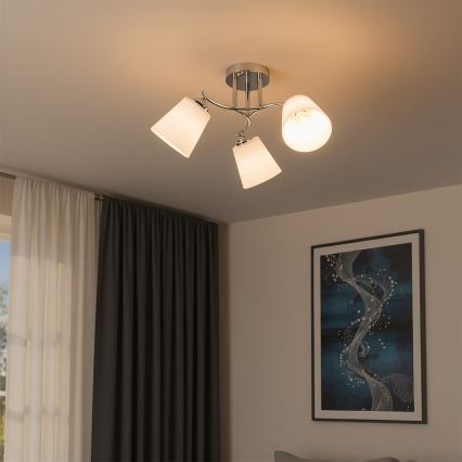 Prislonjen luster PAFOS 3xE27/15W/230V sjajni krom