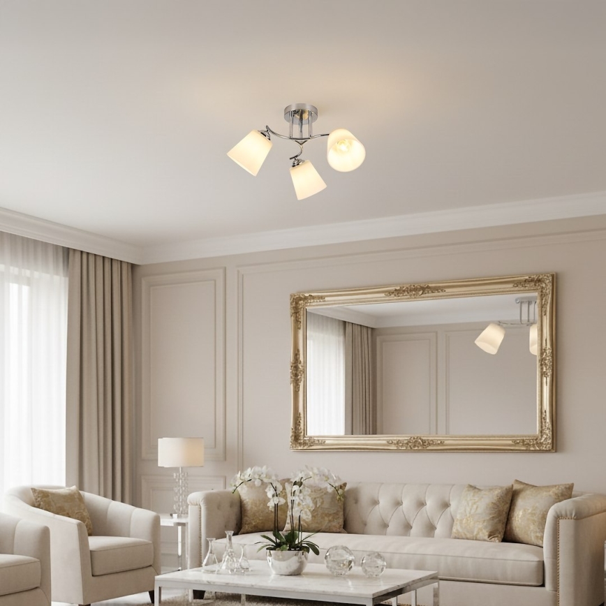 Prislonjen luster PAFOS 3xE27/15W/230V sjajni krom