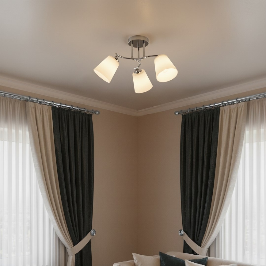 Prislonjen luster PAFOS 3xE27/15W/230V sjajni krom