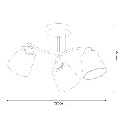 Prislonjen luster PAFOS 3xE27/15W/230V sjajni krom