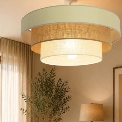 Prislonjen luster WENTA 1xE27/60W/230V Ø 50 cm bež/juta