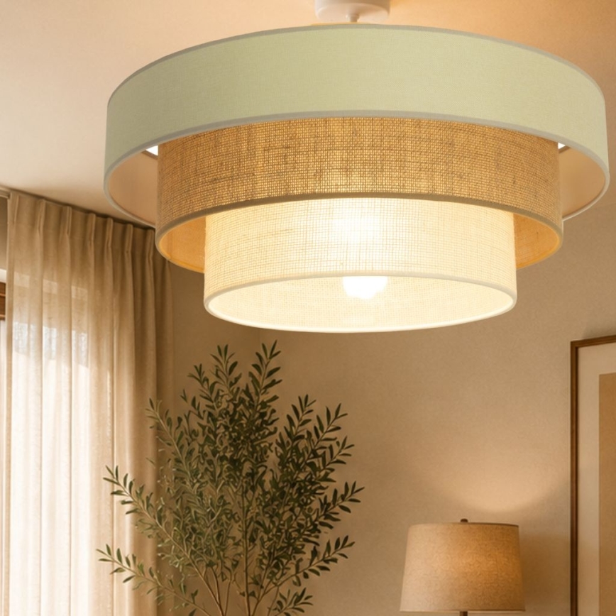 Prislonjen luster WENTA 1xE27/60W/230V Ø 50 cm bež/juta