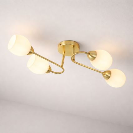 Prislonjen stropni luster KING 4xE27/15W/230V zlatni
