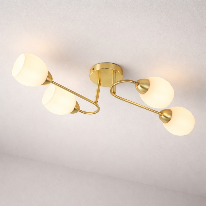 Prislonjen stropni luster KING 4xE27/15W/230V zlatni